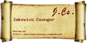 Jakovics Csongor névjegykártya