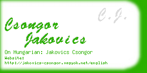 csongor jakovics business card